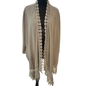 Maurices Olive Lace-Accented Women's Poncho